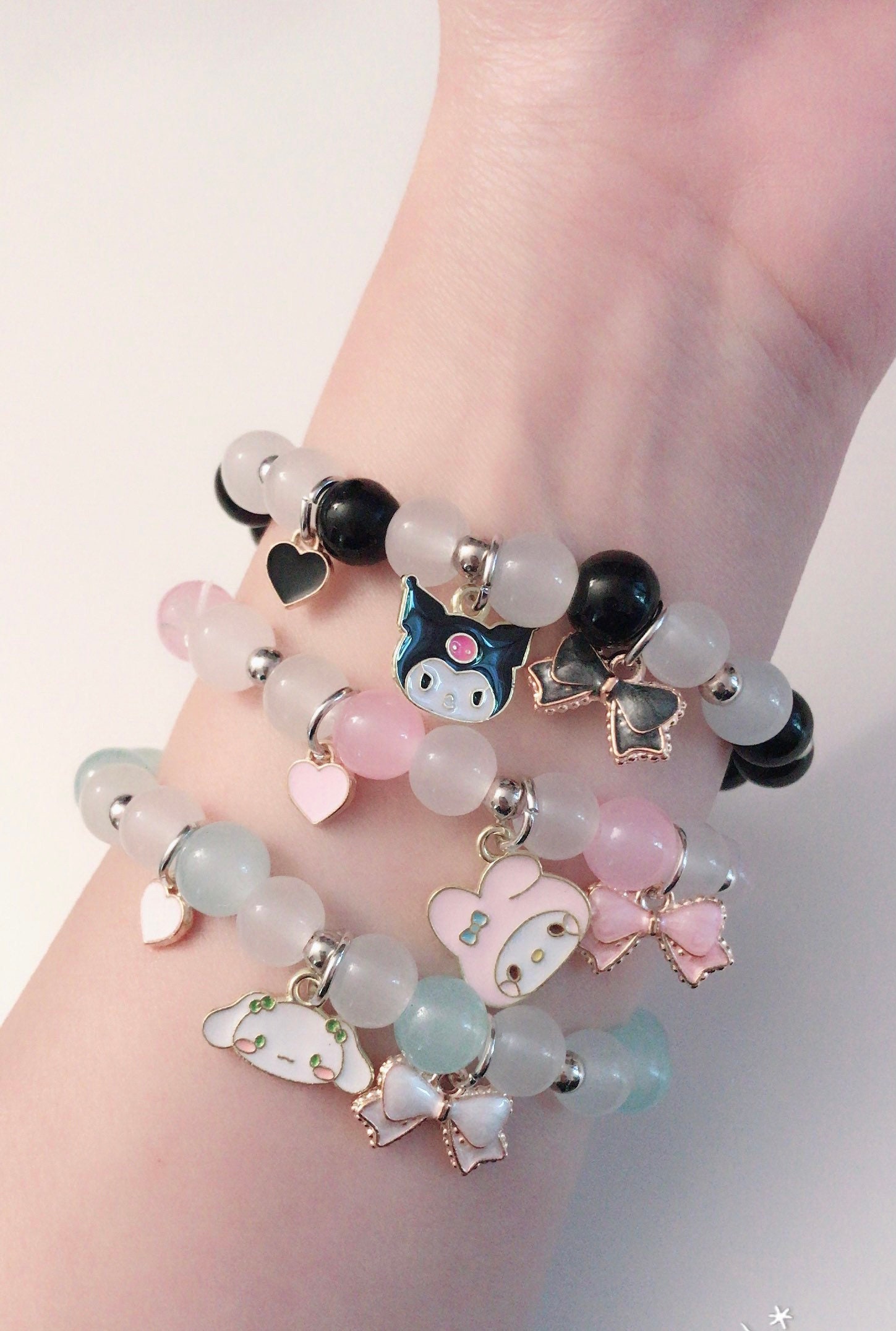 Sanrio Hello Kitty My Melody Kuromi Cinnamoroll Bracelet Porte-clés Kawaii  Anime Poupée Breloque Pour Sac Téléphone Lanière Pendentif De Voiture