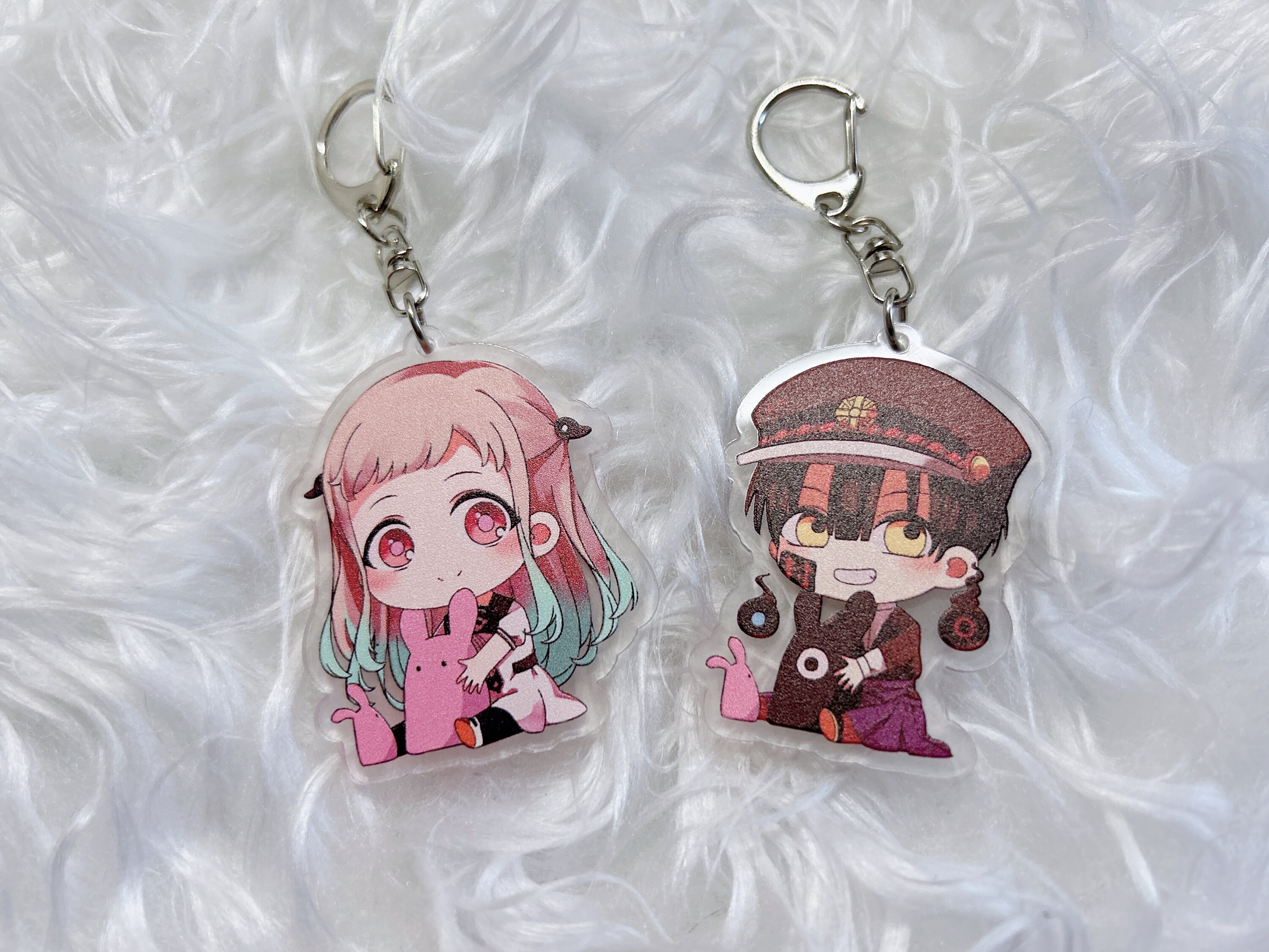 TBHK Clear Glitter Hakujoudai Hanako-kun Inspired Acrylic Earrings