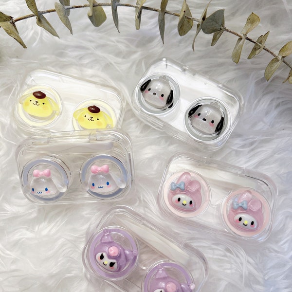 Japanese kawaii character contact lens cases Melody cinnamoroll pompompurin kuromi pochacco