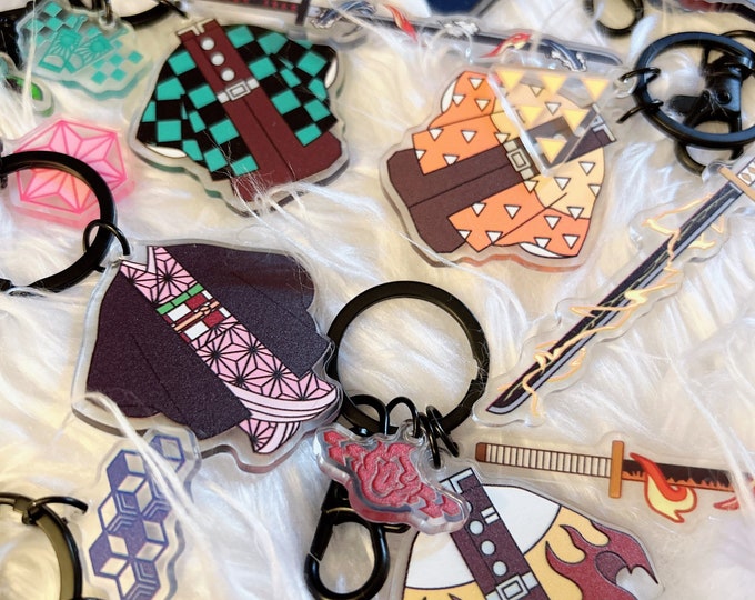 Porte-clés acrylique personnage d'anime japonais