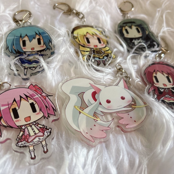 Puella Magi Madoka magica acrylic keychains chibi art