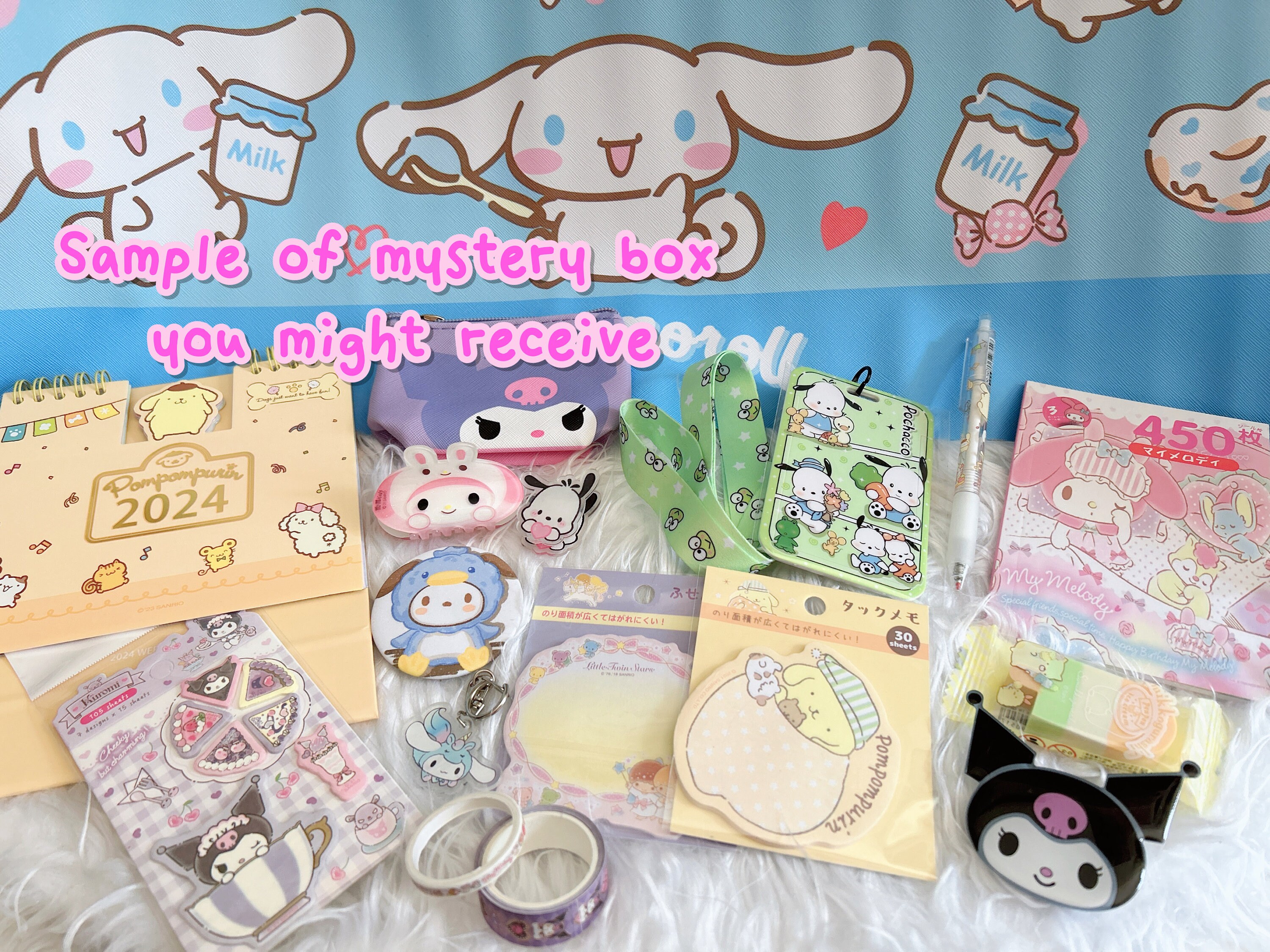 Deluxe Sanrio Mystery Box, Kuromi Stationery Set, My Melody Gift Box,  Pompompurin Cute Items, Pochacco Gift Set, Cinnamoroll Gift for Her 