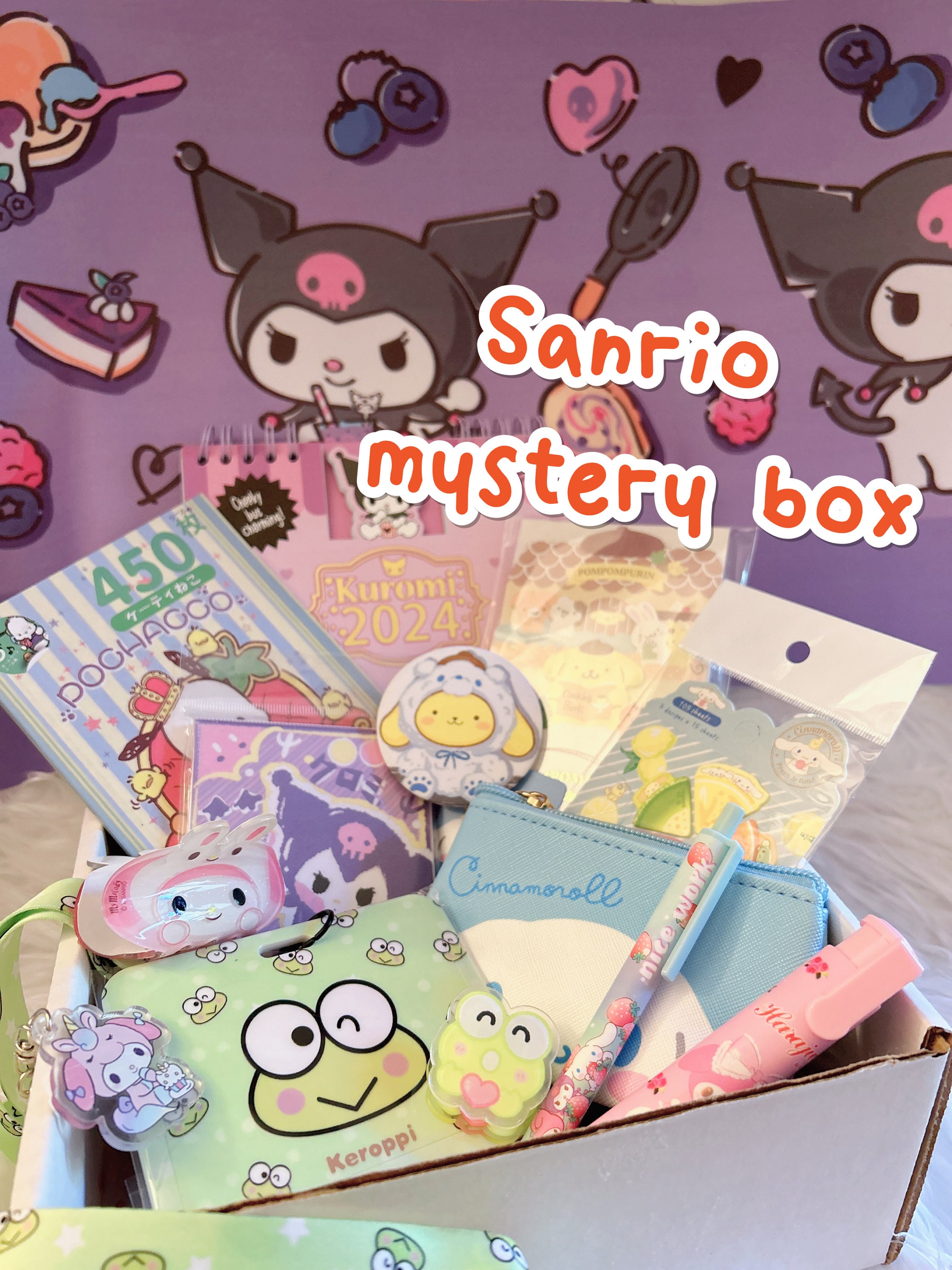 Deluxe Sanrio Mystery Box, Kuromi Stationery Set, My Melody Gift Box,  Pompompurin Cute Items, Pochacco Gift Set, Cinnamoroll Gift for Her 