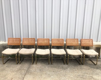 SOLD Vintage Mid Century Cane Back Cantilevered Chairs