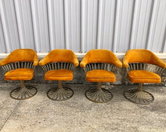 SOLD Vintage Mid Century Chrome Tulip Base Dining Chairs