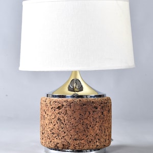 Mid Century Modern Cork Table Lamp - Etsy