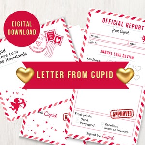 Carta de San Valentín de Cupido / Actividades de San Valentín / Día de San Valentín para niños / San Valentín imprimible / Actividades para niños / Sobre de San Valentín /