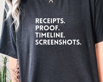 RHOSLC Receipts Proof Timeline Shirt – Real Housewives of Salt Lake City Tee, Bravo TV Meme Quote Shirt, Pop Culture Fan Gift Unisex T-Shirt