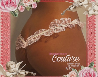 Tanga rosa con volantes