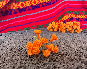 Mini flor de dia de muerto; Mini Marigold; Mini Cempasuchil bouquet/bundle