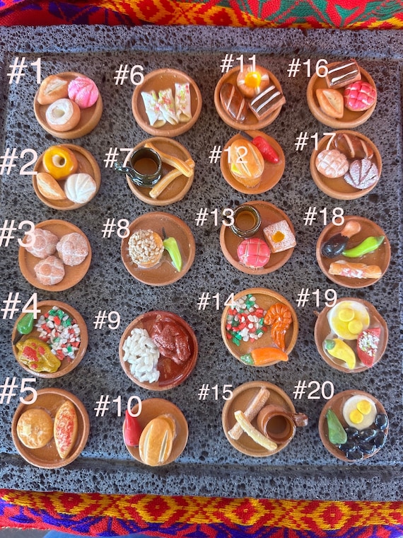 工芸品 Mexico dish Mini Clay Mexican Food for Nichos: DIY Altar Decorations - Etsy