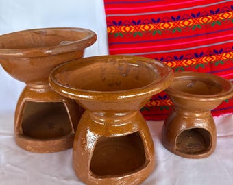 Brasero de barro; Mexican clay pot warmer; Anafre mexicano