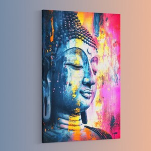 Buddha Wall Art Portrait Above Bed Decor Zen Wall Art Buddha Painting Boho Wall Decor Spiritual Wall Art Meditation Decor Abstract Painting