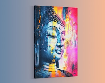 Buddha Wall Art Portrait Above Bed Decor Zen Wall Art Buddha Painting Boho Wall Decor Spiritual Wall Art Meditation Decor Abstract Painting