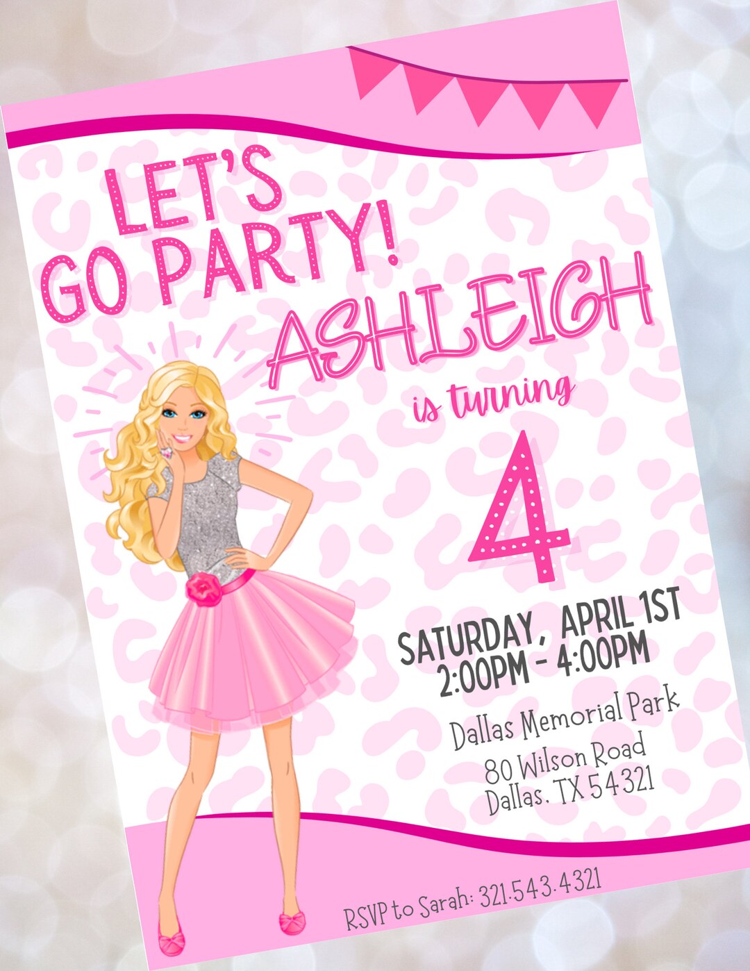 Barbie Birthday Party Invitation - Etsy