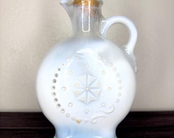 Vintage Opalescent Milk Glass Jim Beam Bottle