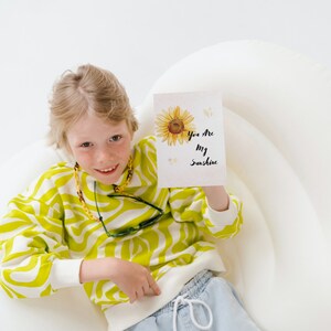 Grußkarten Sonnenblumen Karte You Are My Sunshine Happy Flowers Gelb Familie Personalisierbar Personalisierbar Querformat Blanko Karte