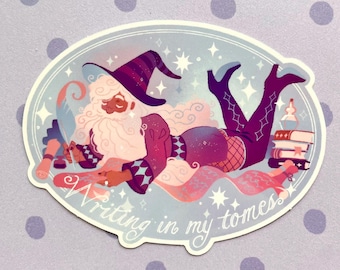 Writing In my tomes Wizard Sticker