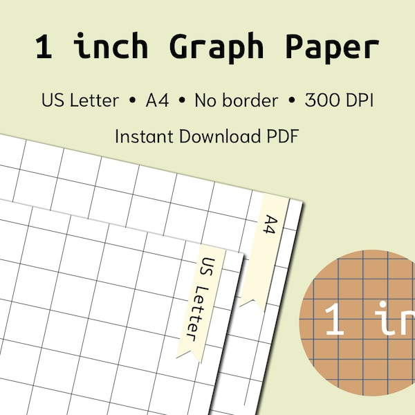 1 Inch Printable Graph Paper