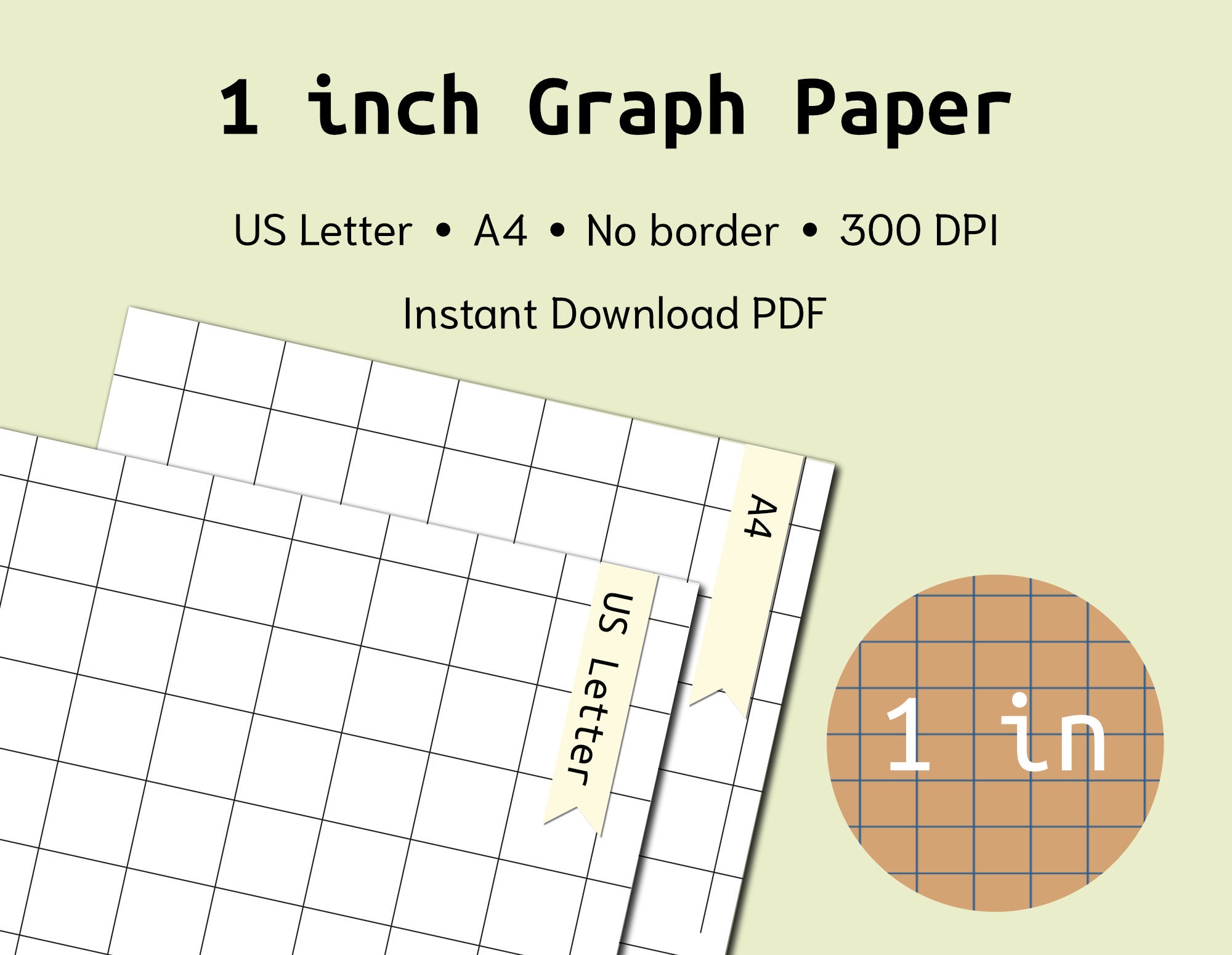 Printable Grid Paper 1 Inch