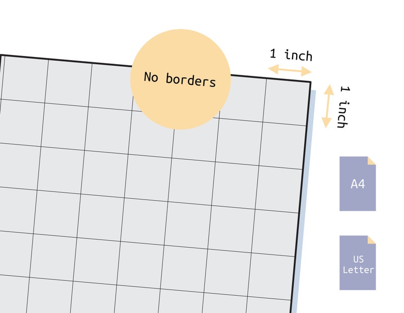 1 Inch Printable Graph Paper Etsy