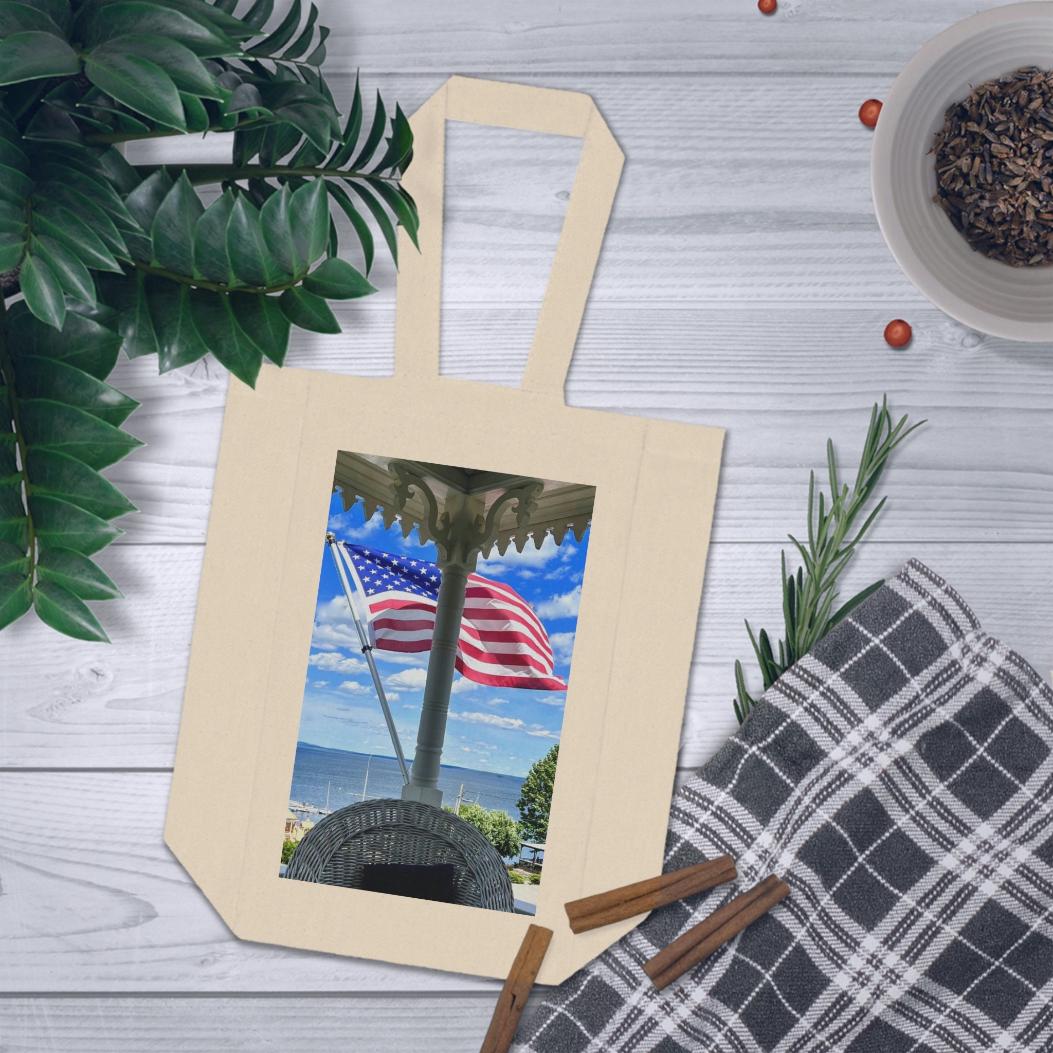 The 4th Flag Bag, Penobscot Bay, Maine Double Wine Tote Bag Etsy