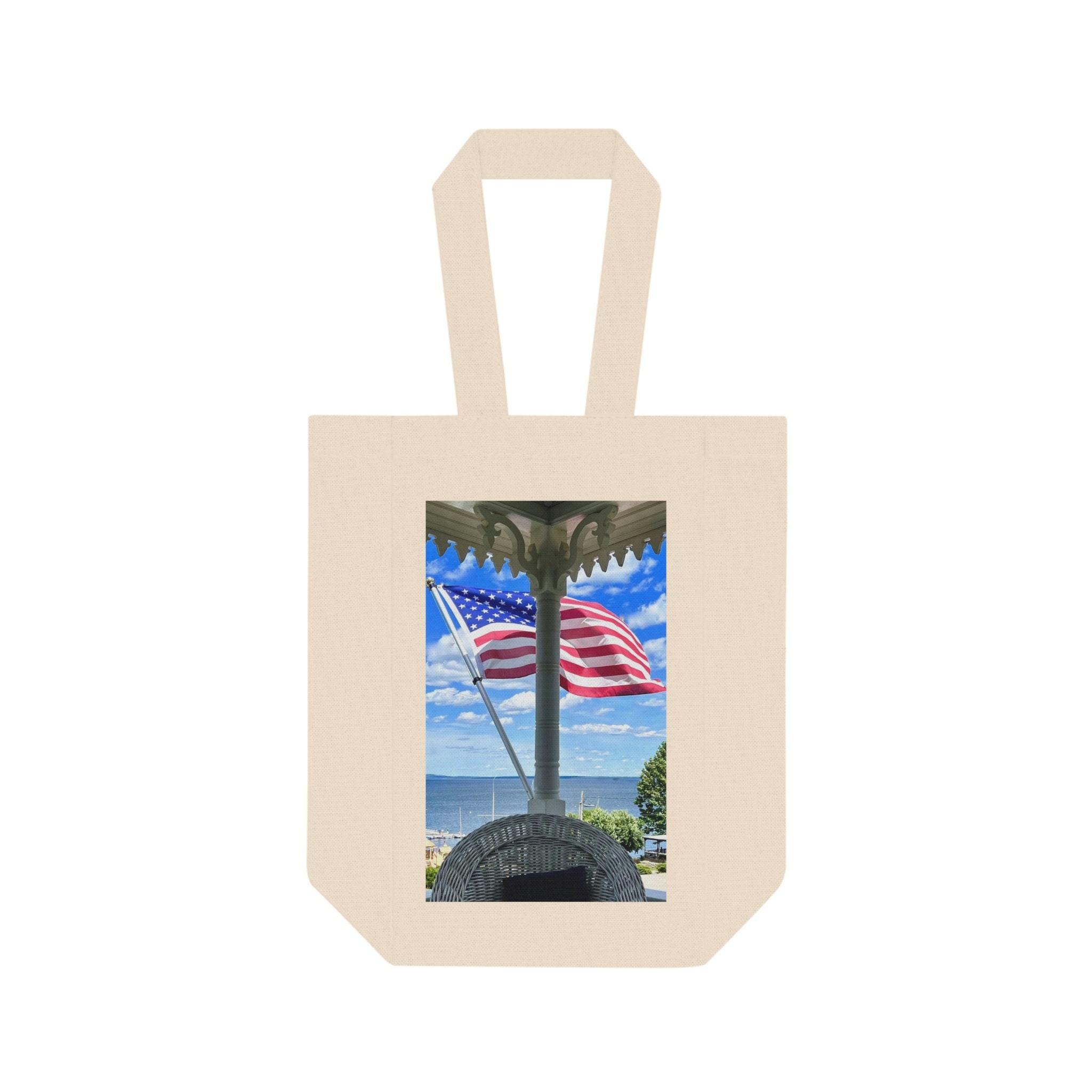 The 4th Flag Bag, Penobscot Bay, Maine Double Wine Tote Bag Etsy