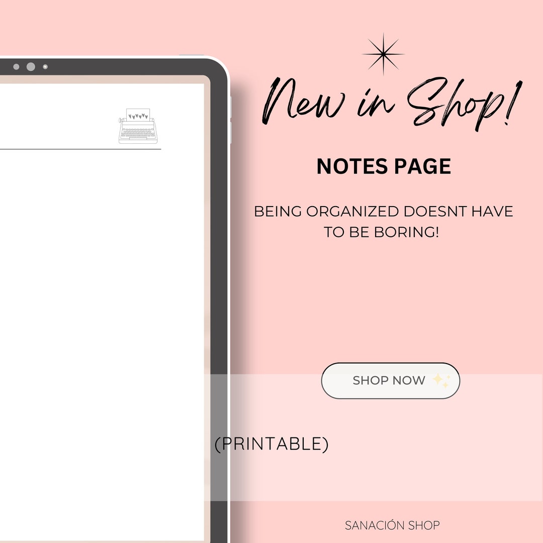 Notes Printable Blanc Paper Writing Paper Note Paper Template Etsy