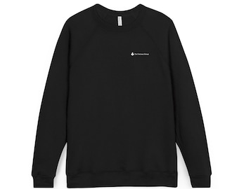 Minimal Tiny Logo Crewneck Sweatshirt | Small Chest Emblem, Black