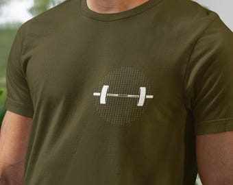 Barbell T-Shirt, Weightlifting Gym Workout Tee