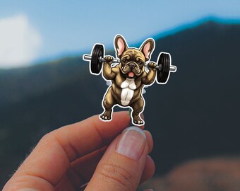 Brown Frenchie Kiss-Cut Stickers Crossfit