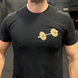Gold Gym T-shirt for men, Gold workout shirt, mens athletic shirts graphic gym top gold t-shirt weightlifting gift for guys workout t shirt