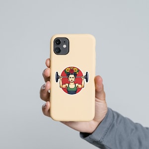 Frida inspiriert Langhantel Kiss-Cut Aufkleber Crossfit Aufkleber Gewichtheben Aufkleber Workout Sticker Laptop lustiger Aufkleber Geschenk Wasserflasche
