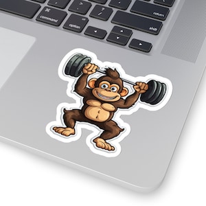 Monkey sticker lifting sticker gift for monkey lover sticker crossfit workout sticker for coach gym friend lifting sticker for fitness