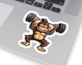 Weightlifting Monkey Sticker - Gym, Crossfit, Fitness Gift