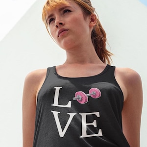 Love Tank Top, Fitness Tank Tops, I love top, weightlifting gift, workout gear for fitness lover, top for lifter, crossfit tank top, gym top