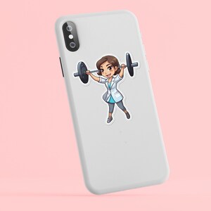 Doctor Barbell pegatina Kiss-Cut pegatinas Crossfit pegatina levantamiento de pesas pegatina entrenamiento pegatina portátil divertido pegatina regalo botella de agua gimnasio