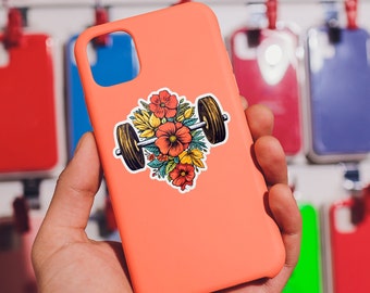 Flower Floral Head Stickers, Great for Crafts, Scrapbooking stickers, Journaling gifts for Flower lover, Hobo Stickers, Fitness barbell gym