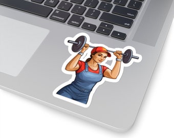 Plumber Woman Weightlifting Sticker - Funny Crossfit Gym Decal