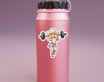 Cowgirl Weightlifting Sticker - Crossfit Gym Laptop Decal