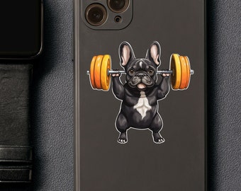 Black Frenchie sticker dog lover stickers K9 stickers Frenchie lover gym theme stickers for tumbler water bottle planner workout stickers