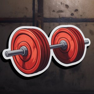 Red Barbell Kiss-Cut Stickers Crossfit