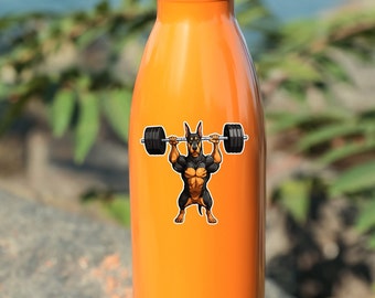 Doberman Bilanciere Adesivi Kiss-Cut Crossfit
