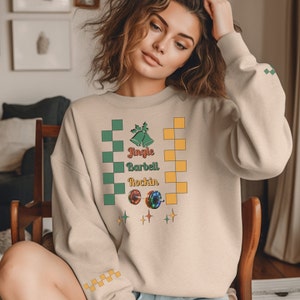 Retro Merry Christmas Sweatshirt Christmas gym crewneck jingle bells Sweatshirt Merry Christmas Gym Sweater 12 days of Christmas gym gift