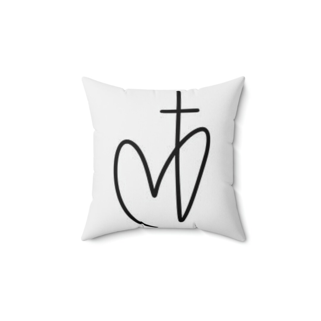 Heart and Cross Throw Pillow Home Decor Mothers Day Gift Etsy