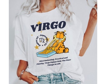 VIRGO Astrology Shirt | Vintage-Inspired Zodiac Garfield Shirt | Gift For Virgo