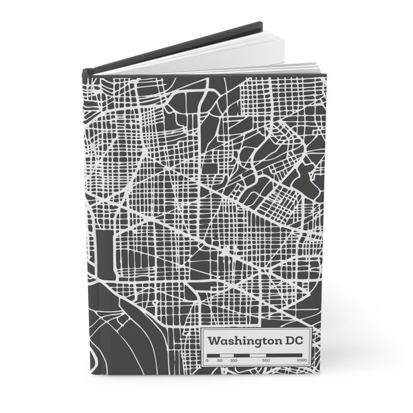Washington DC Map Hardcover Journal