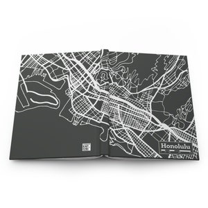 Honolulu City Map Hardcover Journal