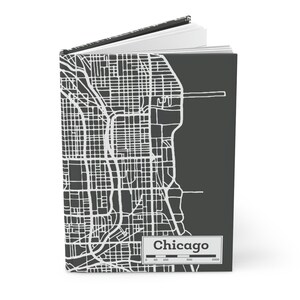 Chicago City Map Hardcover Journal