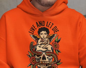 Live And Let Die Cherub And Skull Hoodie